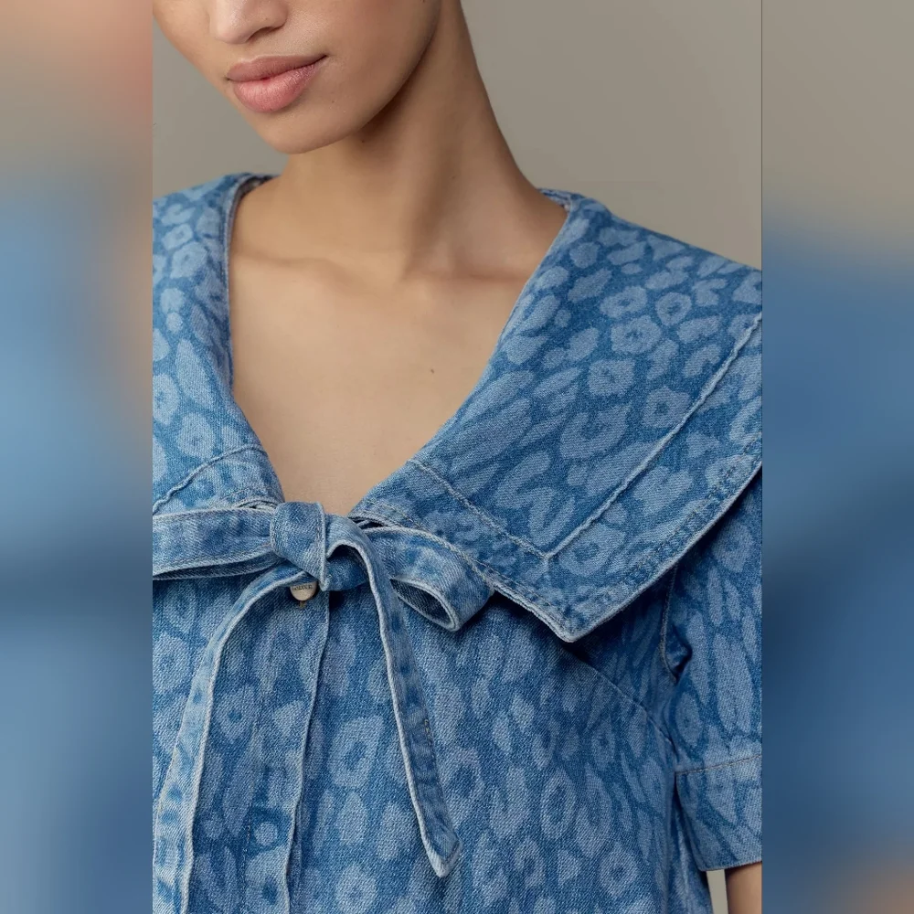 Damson Madder Goldie Denim Swing Mini Dress EU Size 6/ US 2 - Picture 2 of 10